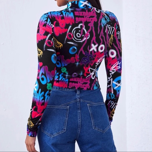 Graffiti Long Sleeve Top - Picture 4 of 4